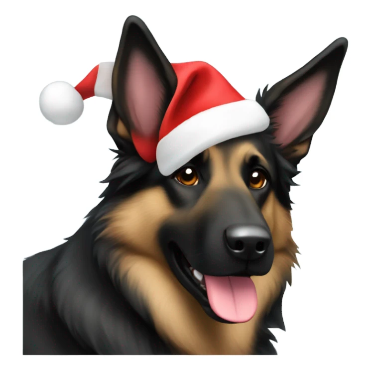 Belgian shepherd Santa hat sticker