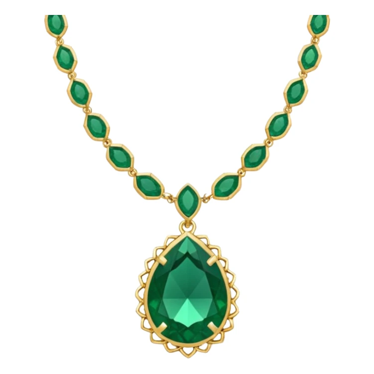emerald necklace with clasp sticker