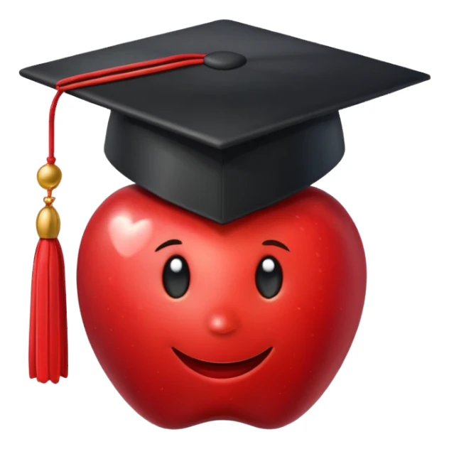 black grad cap apple emoji sticker