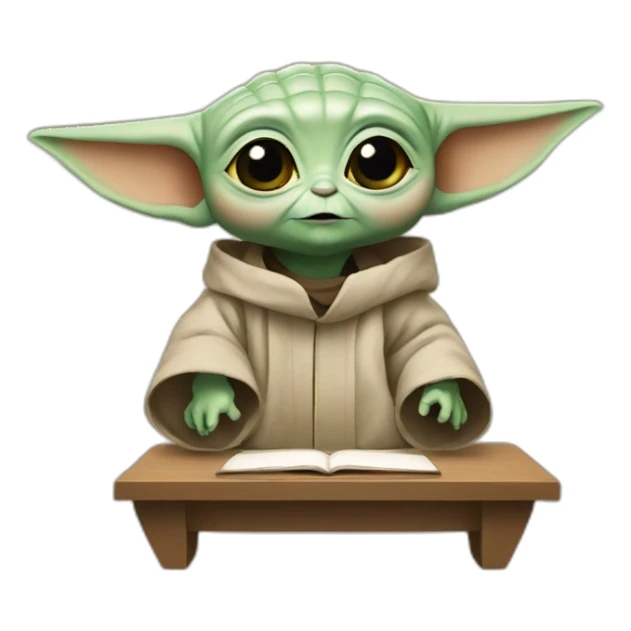 Baby yoda teaching a class sticker