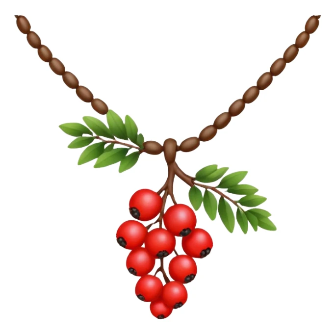 rowan/mountain ash berries as necklace, simple sticker
