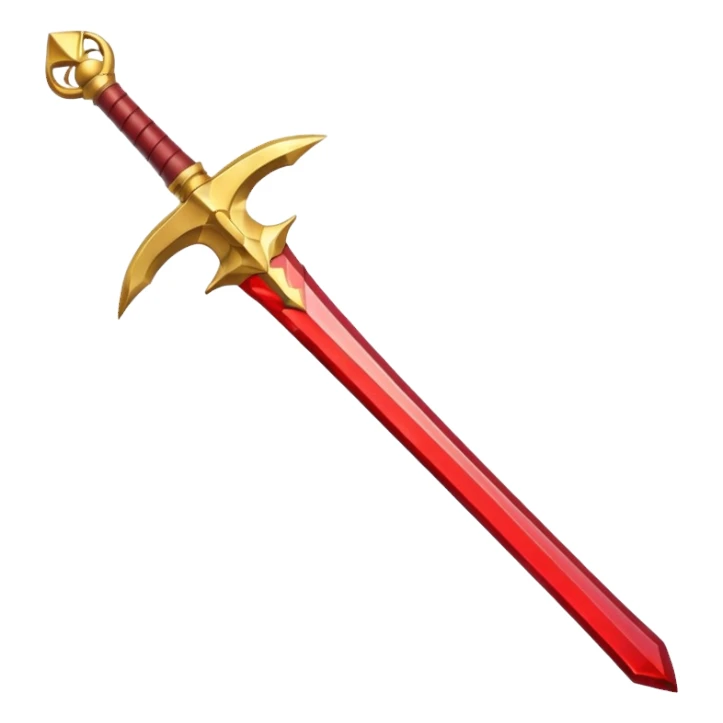 golden sword with red gem, simple sticker