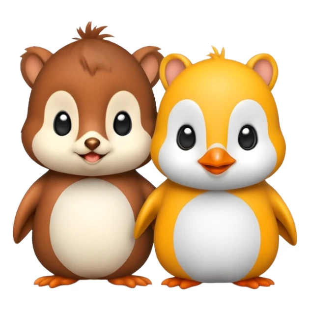 Squirrel and Penguin sticker