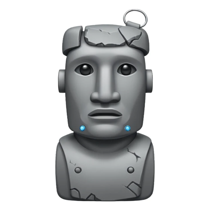 Un moai con una ceja levantada sticker