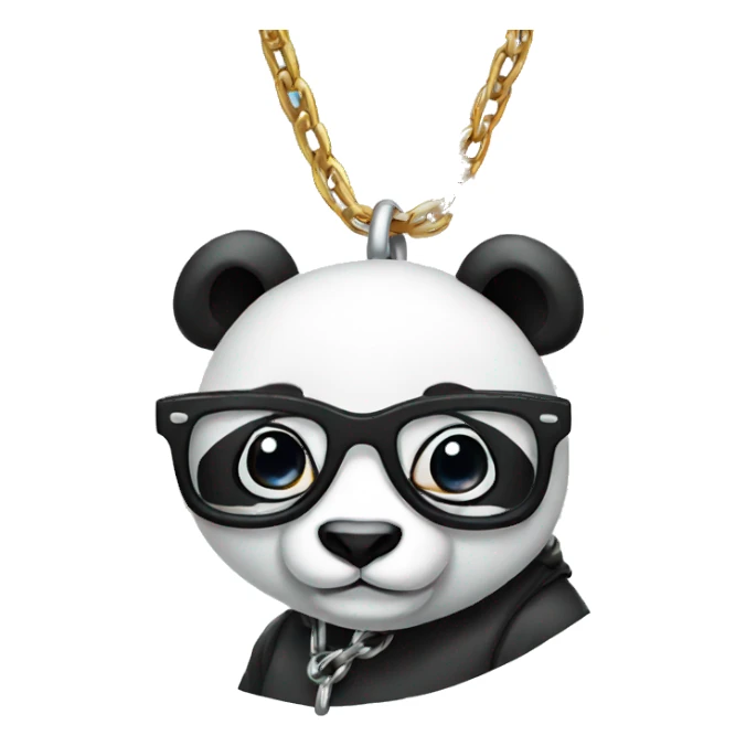 Panda with glasses and a chain sticker
