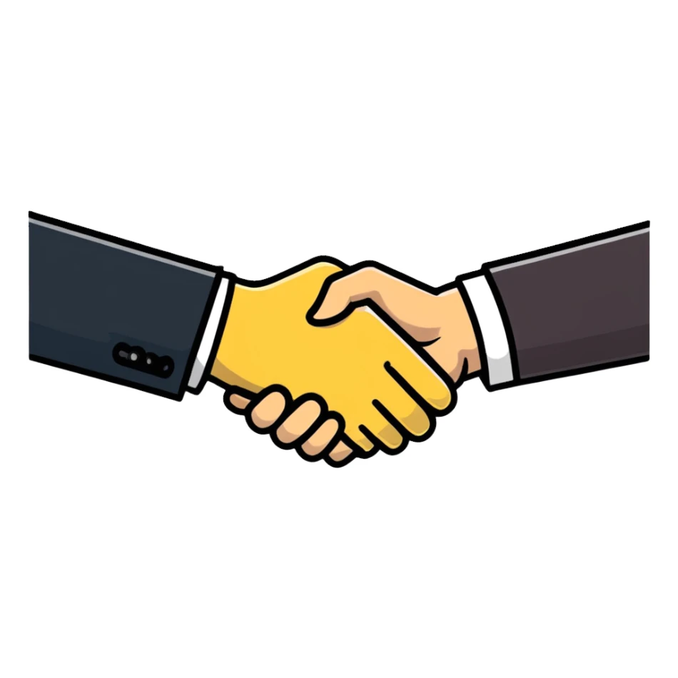 trust handshake, reliability checkmark, credibility verification sticker