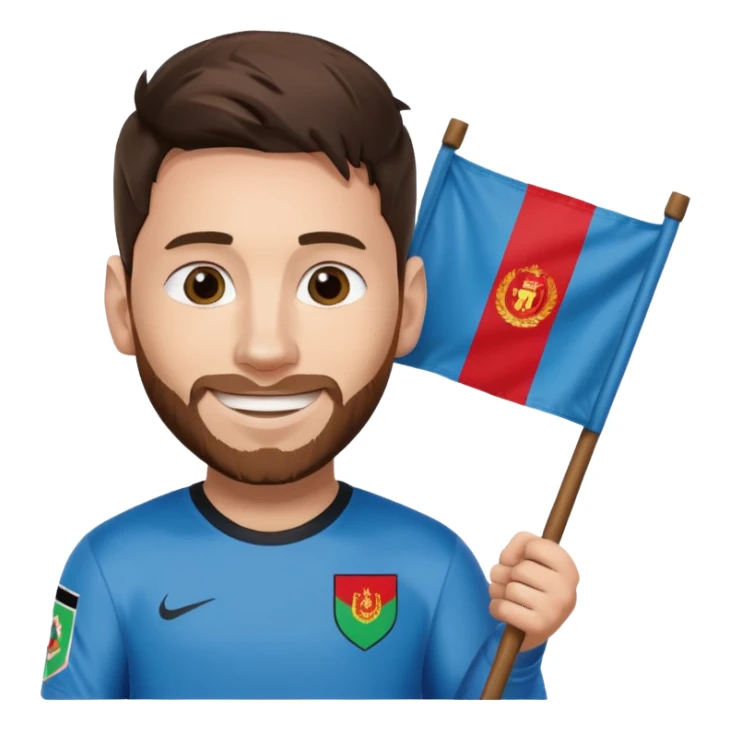 Messi mit Afganistan flagge sticker