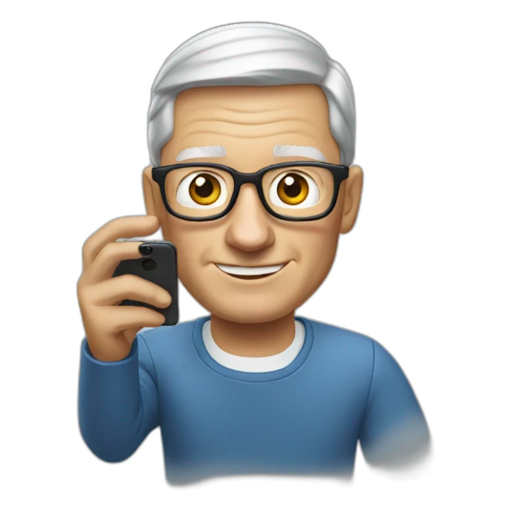 Tim Cook with iPhone sticker
