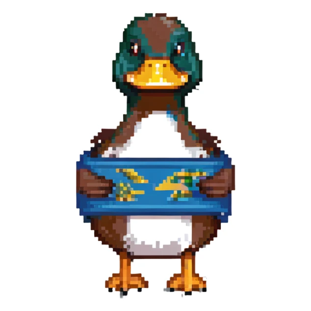 mallard duck holding duct tape sticker
