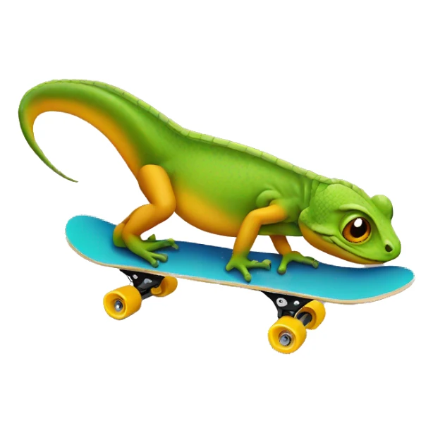 a lizard on a skateboard  sticker
