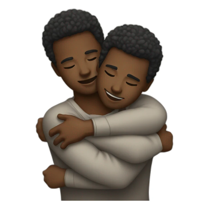 Black men hugging sticker