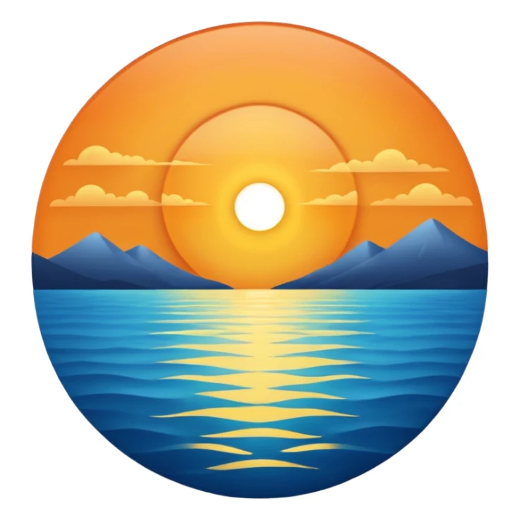 lakeside sunset horizon blue sticker