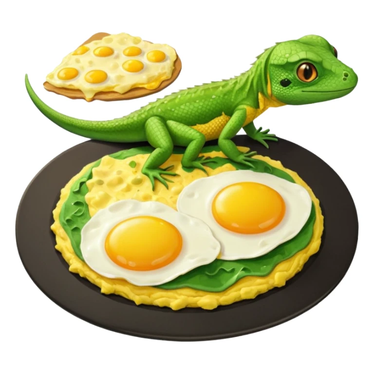 lizard eating omelette sticker