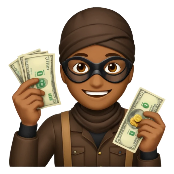 robber emoji with money sticker