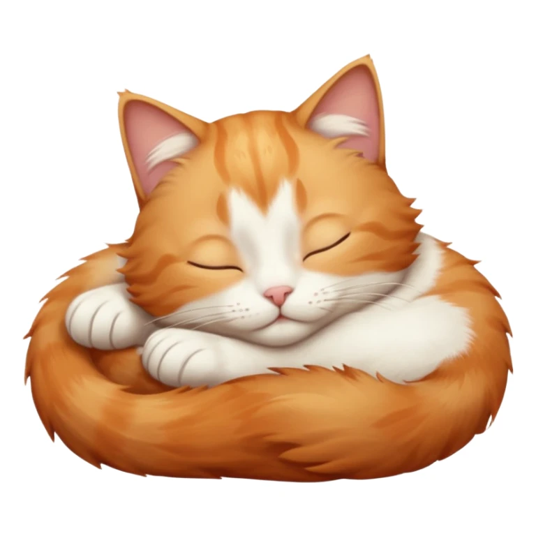 ginger and white small cat eyes closed lying down in funny position sticker