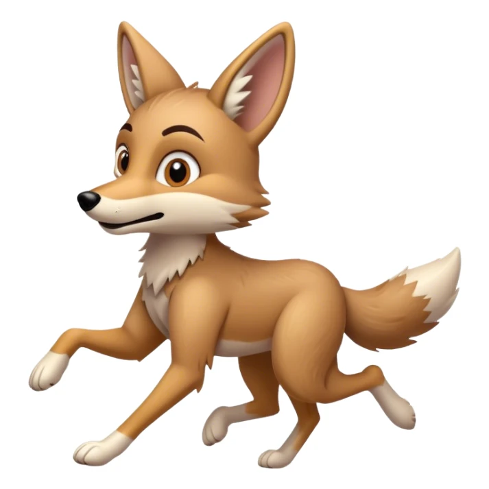 Cute, disney-style coyote running sticker