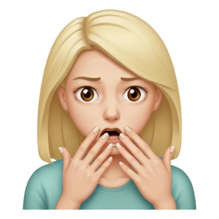 woman bitting nails anxious and sweating sticker