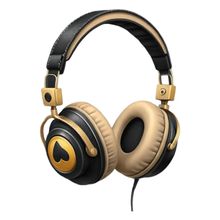 vintage black headphone sticker