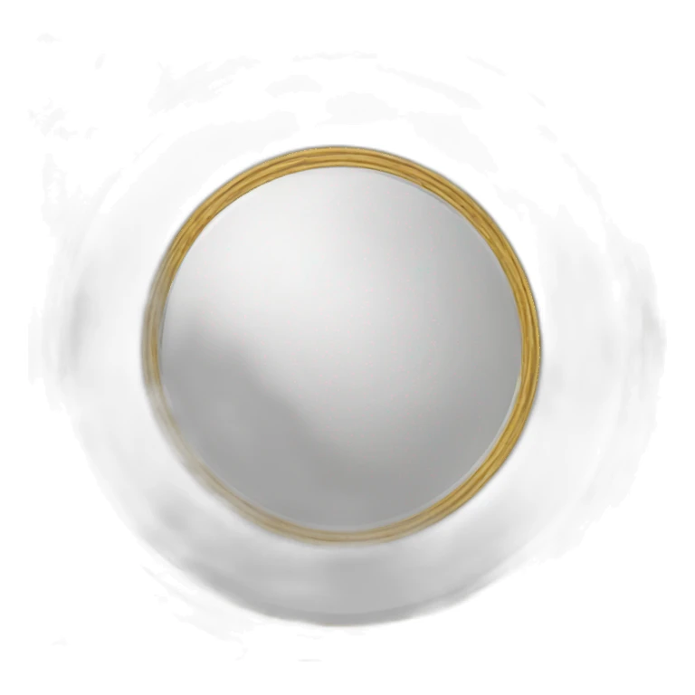 Round mirror with Gold frame sticker