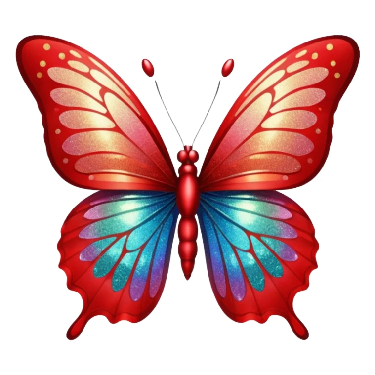 red glitter butterfly sticker