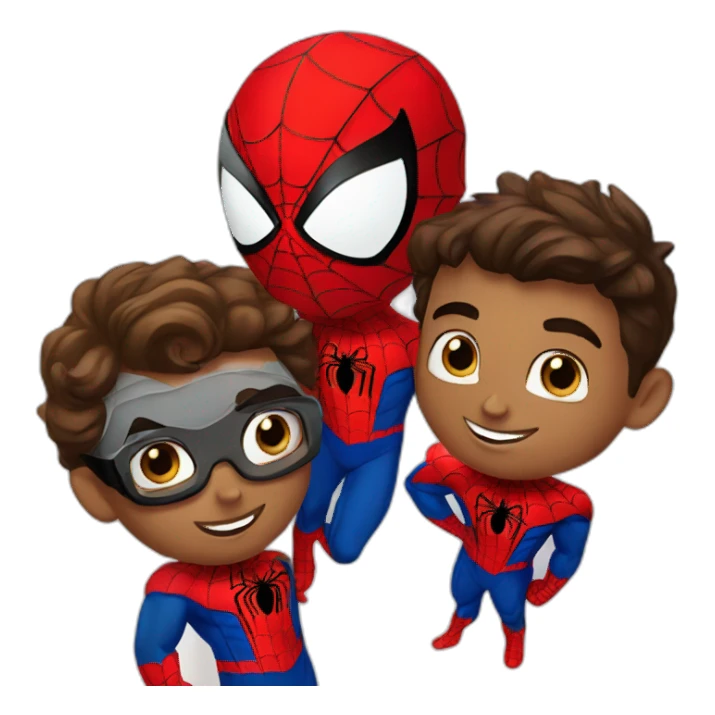 Spiderman points Spiderman trio sticker