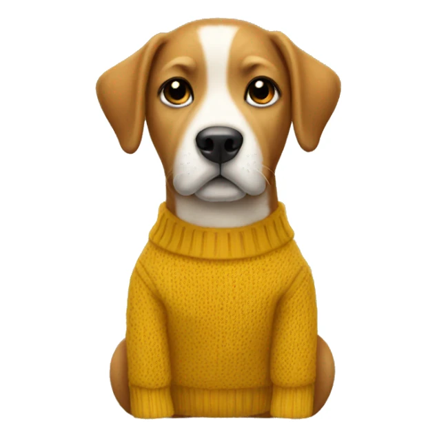 Dog in a mustard sweater sticker
