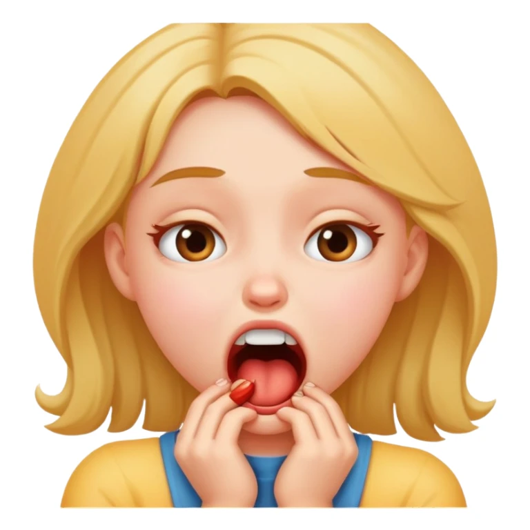 A girl choking herself, funny,  sticker