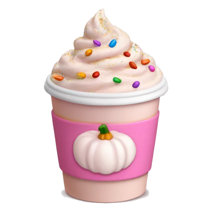 Light pink pumpkin latte with Multicolored Sprinkling sticker
