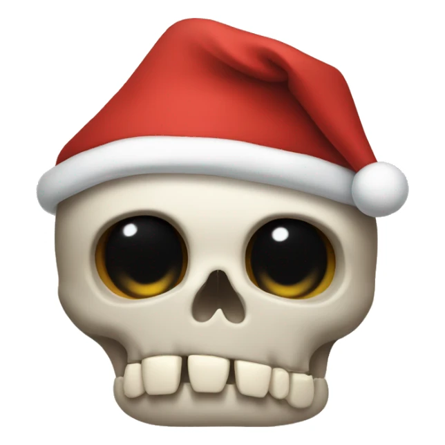 Shocked Skull from 18 iOS with Christmas hat sticker