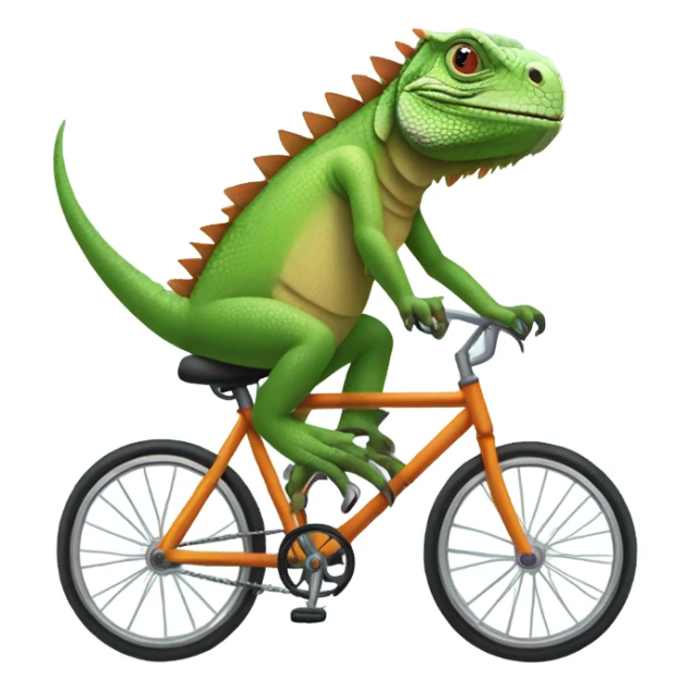 Iguana riding a bike sticker