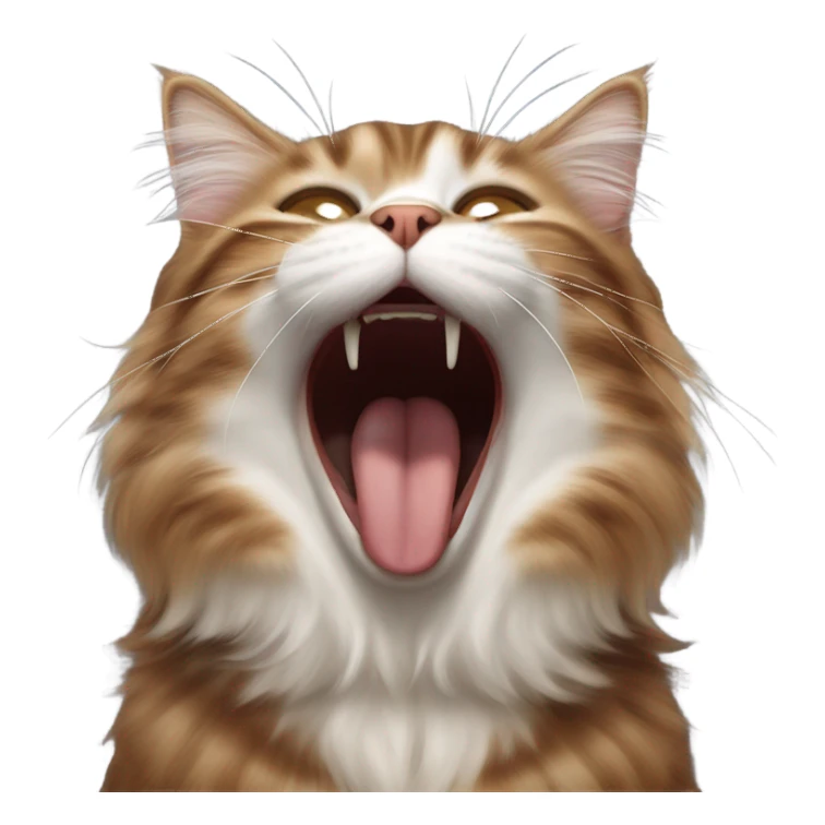 Brown siberian cat yawning sticker