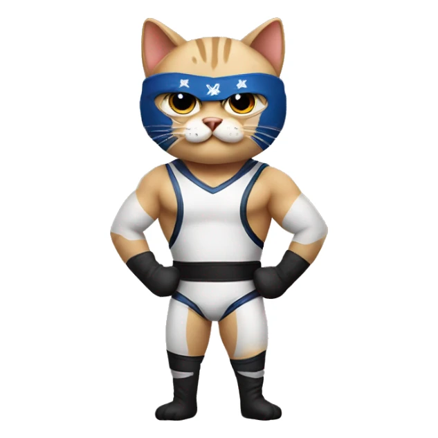 cat dressed as a professional wrestler sticker