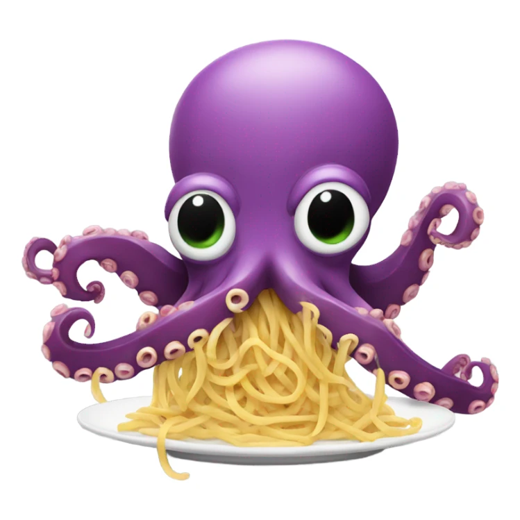 Octopus eating spaghetti  sticker
