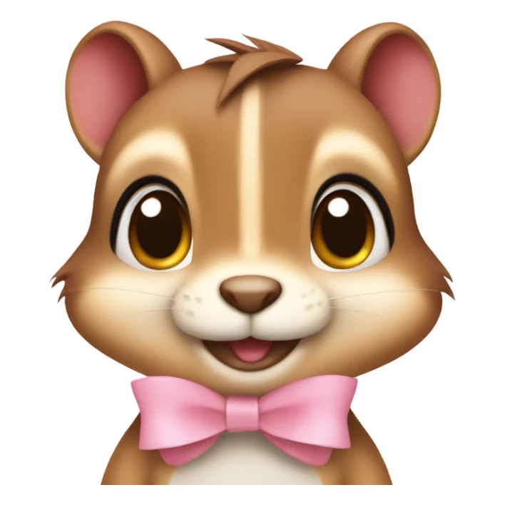Cute kind Chipmunk with light pink bow sticker