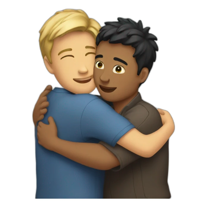 friends hug sticker