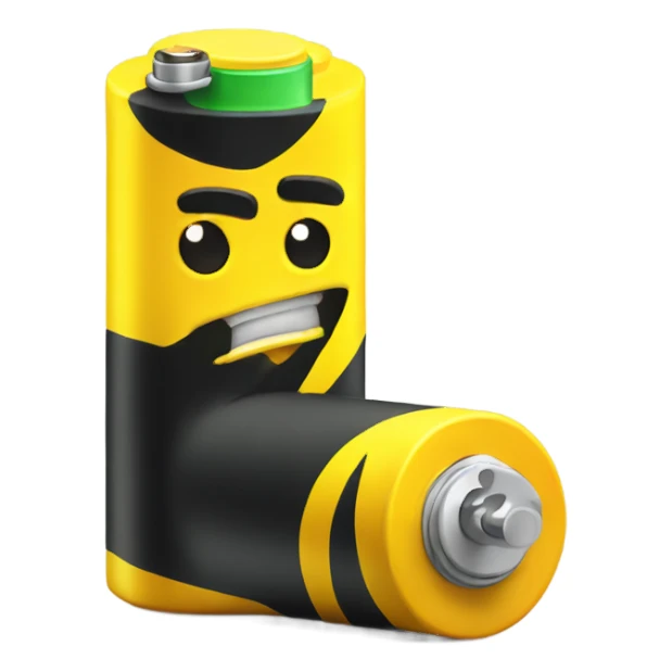 Worried yellow battery  sticker