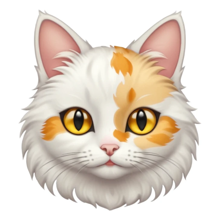 gatto bianco con macchie nere in testa e occhi gialli sticker