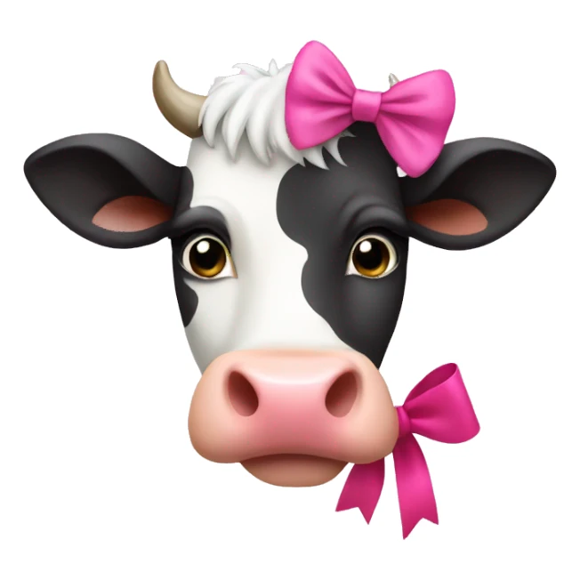 Cow with pink bow sticker