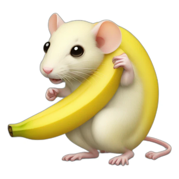 banana shaped rat sticker