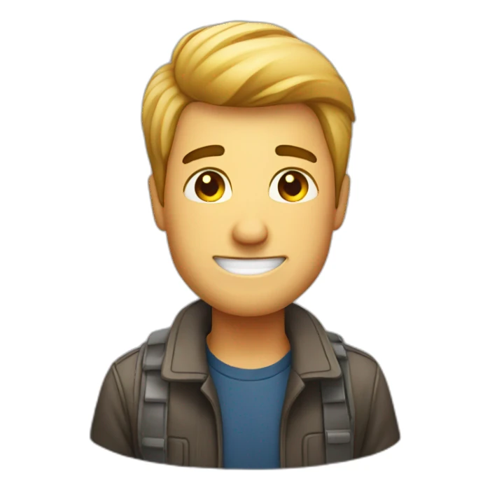 Man blushing while chatting on mobile sticker