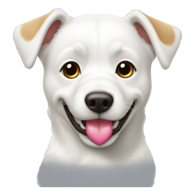 Perro blanco con un corazon en la frente sticker