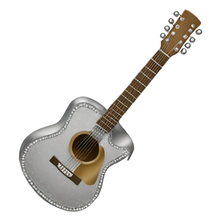 Silver bedazzled Acoustic guitar sticker