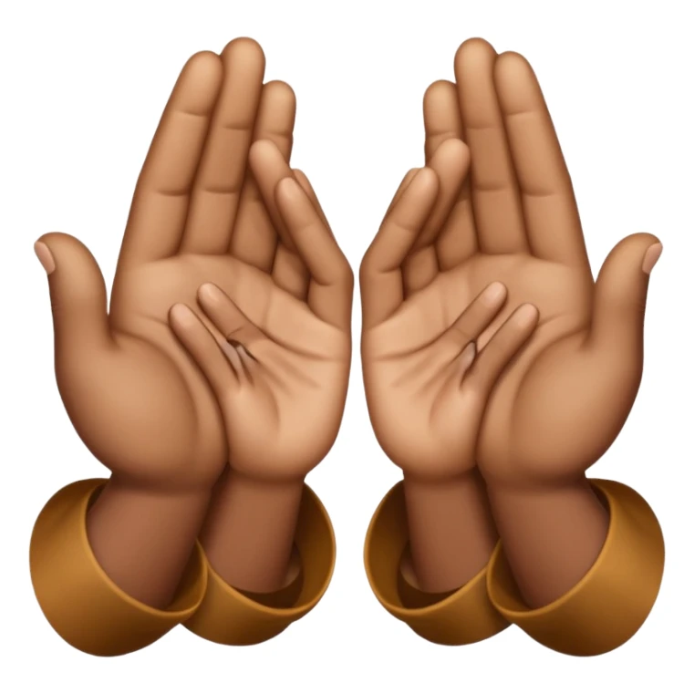 Brown praying hands emoji hands only sticker