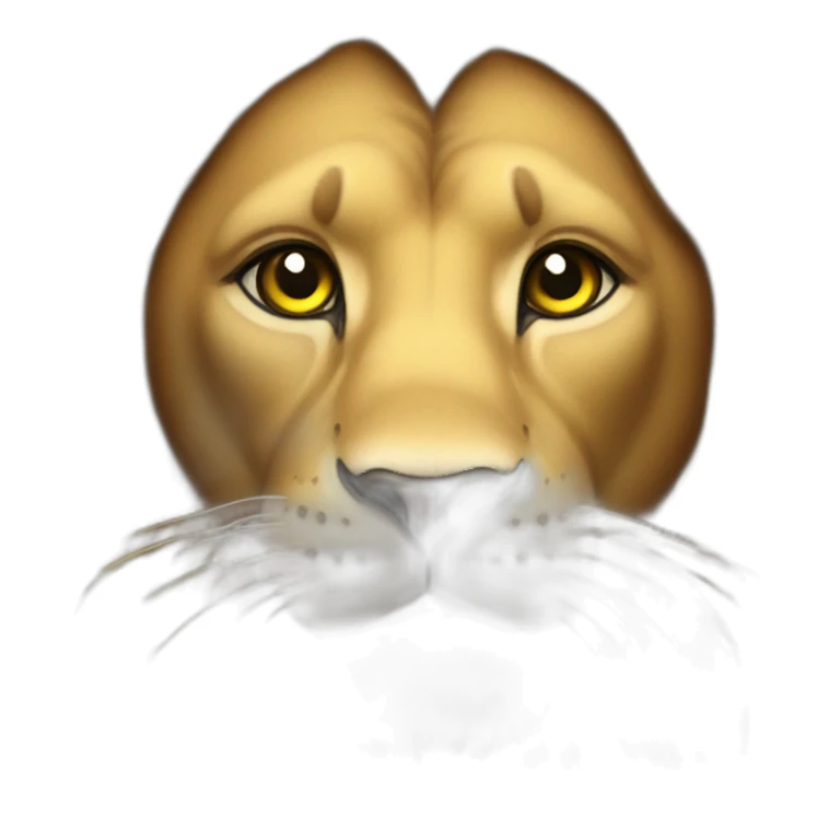 lion with eyes hearts sticker