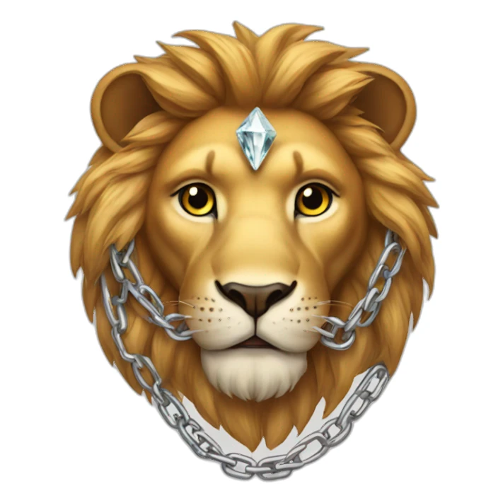 Lion with a chain diamond sticker