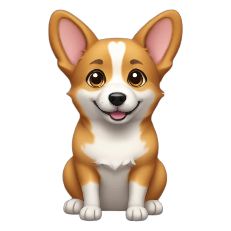 corgy with one crooked ear sticker
