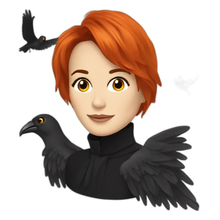 Mylène Farmer avec des ailes de corbeau sticker