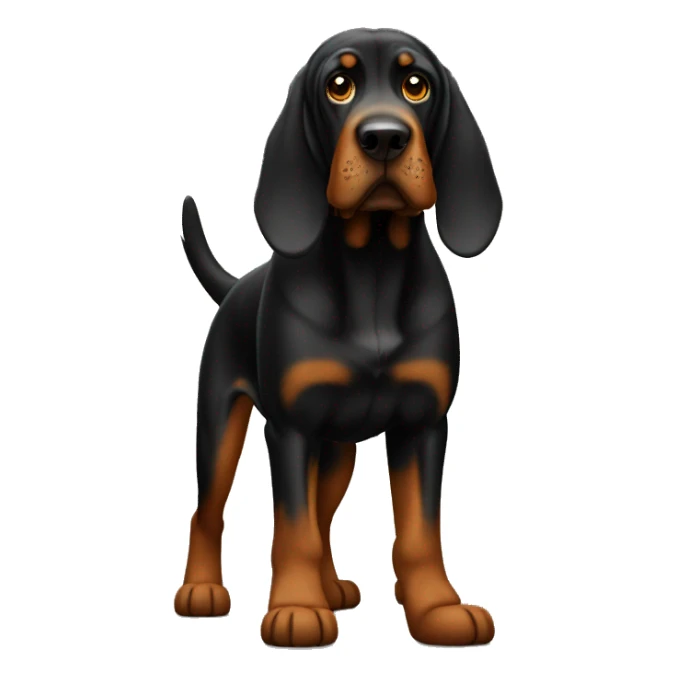 Black bloodhound standing  sticker