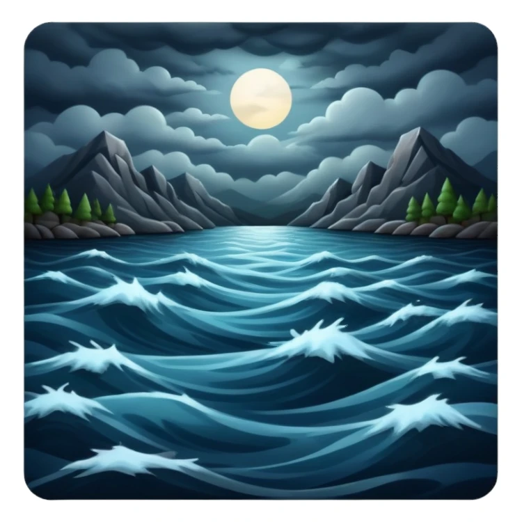 Dark deep lake in a storm sticker