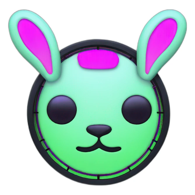 neon rabbit clock sticker
